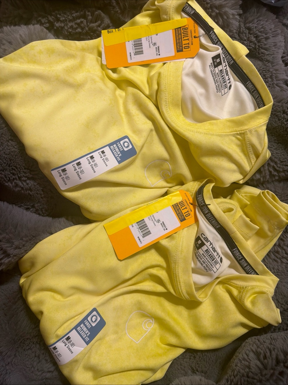 2 X Carhartt WOMEN'S FORCE SUN DEFENDER™ RELAXED LS LOGO HOODIE M Medium Bb
